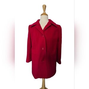 Vtg D’Allard’s Red Wool Coat Made in Canada Classic 60s Mod Swing Style Size 10